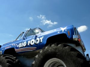 monster truck with blue sky