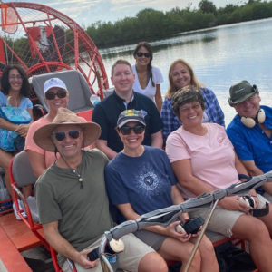 Live Like A Local Group having fun at Corey Billie's Everglades Airboat Tours